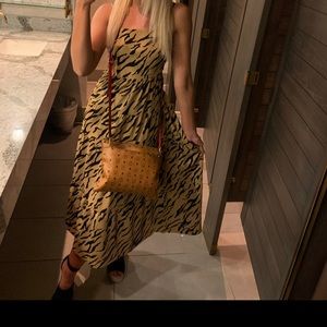 Animal Print MIDI Length Dress with adjustable back tie.